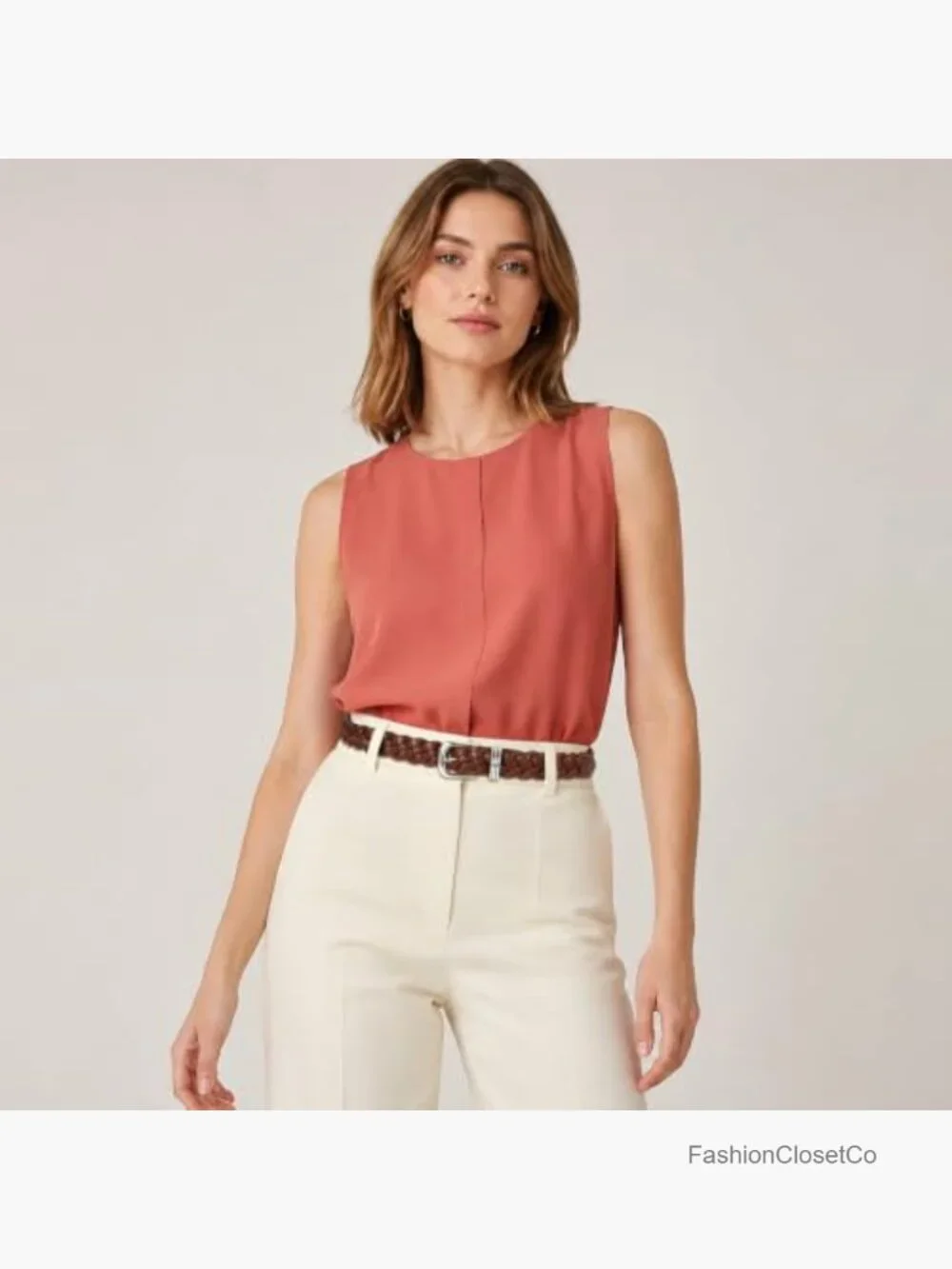 Faux Leather Belt with Gold Buckle Woven Casual Women's Belt for Jeans